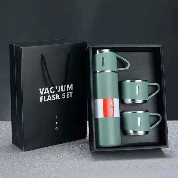 3 In 1 Vacuum Insulated Thermal Flask Set With Cup Set