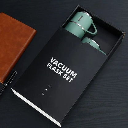 3 In 1 Vacuum Insulated Thermal Flask Set With Cup Set
