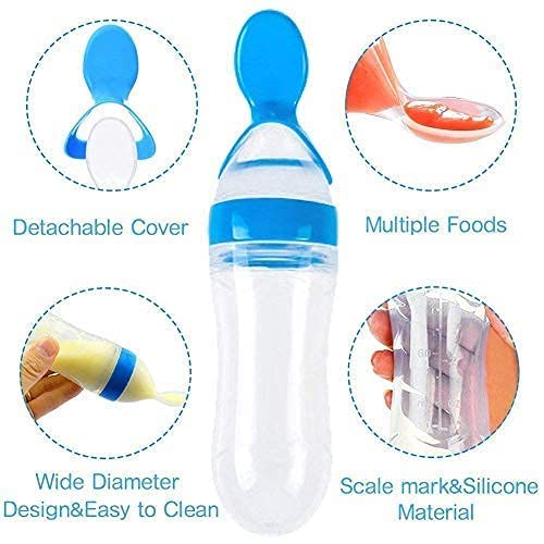 (COMBO) BABY SPOON FEEDER SILICONE BOTTLE FEEDING WITH FREE FRUIT PACIFIER TODDLER