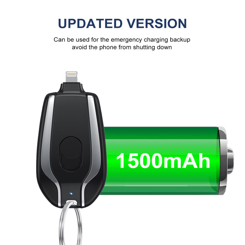 1500mAh Mini Power Emergency Pod Keychain battery Pack .