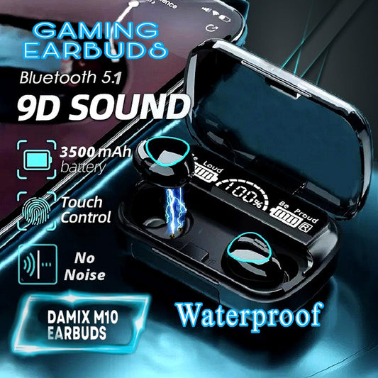 M10 Earbuds Bluetooth 5.3 Earphones 3500mAh Charging Box