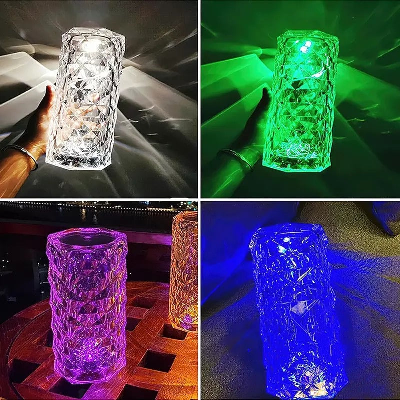 16 Colors Diamond Rose Crystal Lamp