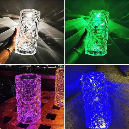 16 Colors Diamond Rose Crystal Lamp