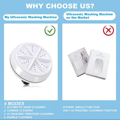 Mini Washing Machine Portable Ultrasonic Turbine Washer